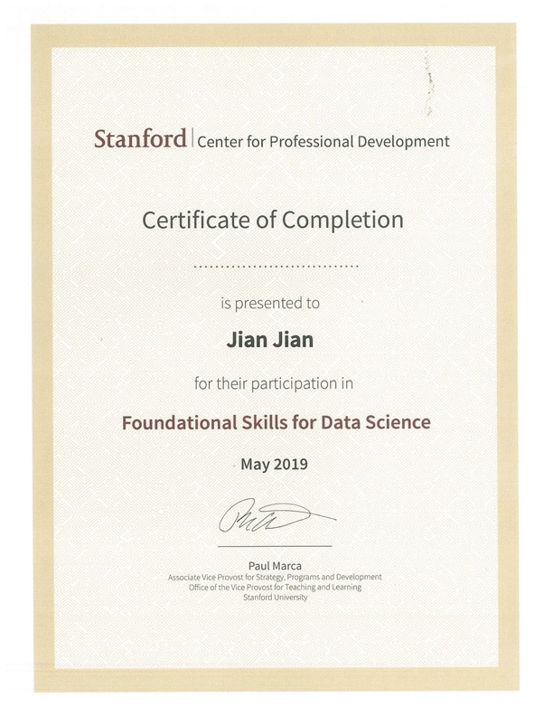 Stanford CPD Data Science Certificate